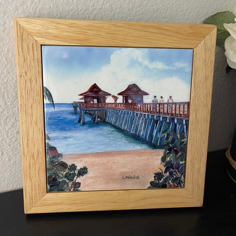 L. Palinchak 2008 Florida Naples Pier Gulf Coast Landscape Wall Art Decor